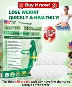 Purelora® Moringa Berberine × NAD⁺ 10-in-1 Nano Microneedle Patch